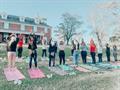 Group yoga for local sorority